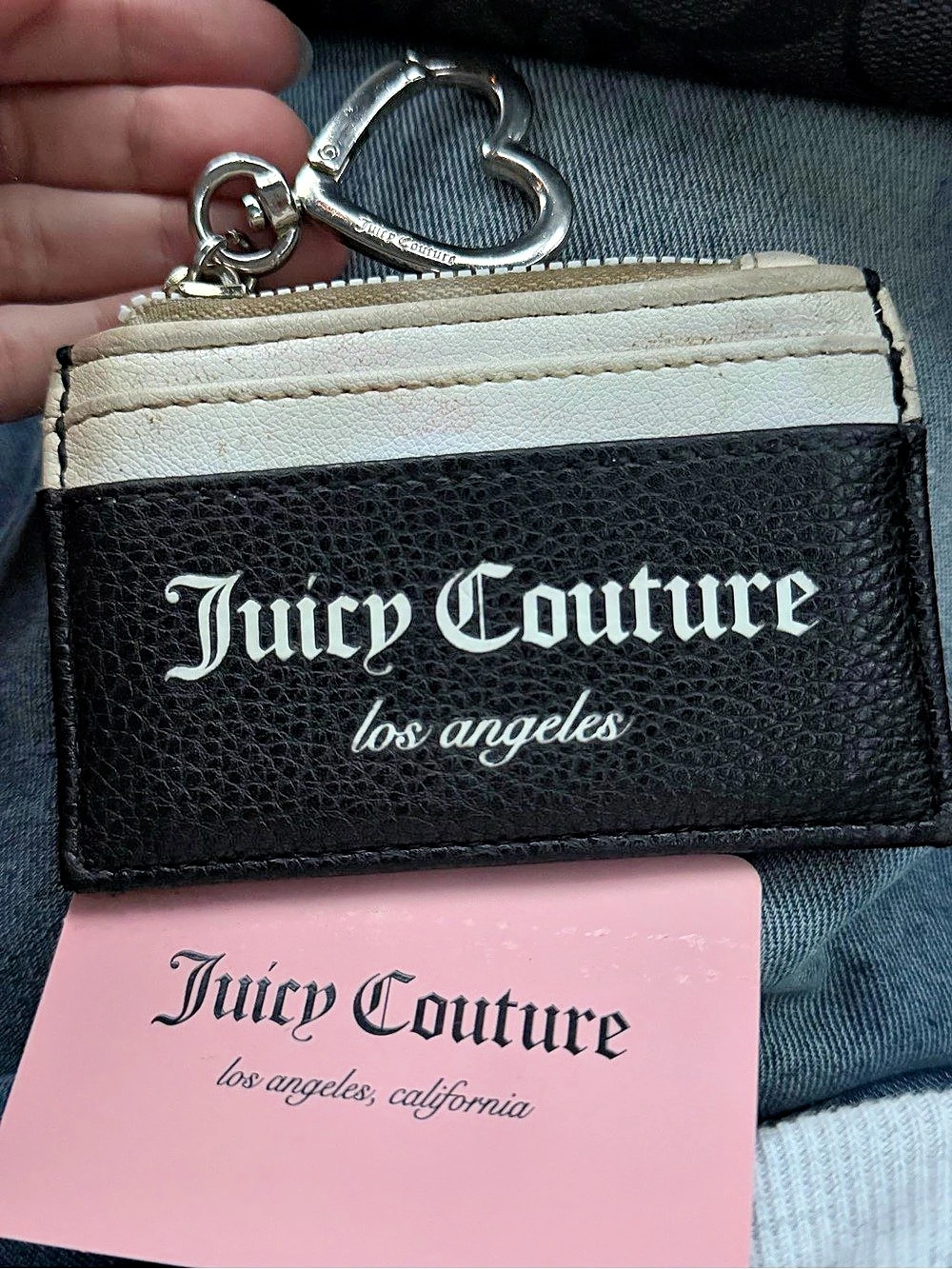 Juicy Couture Card Case Wallet with Heart Keychain